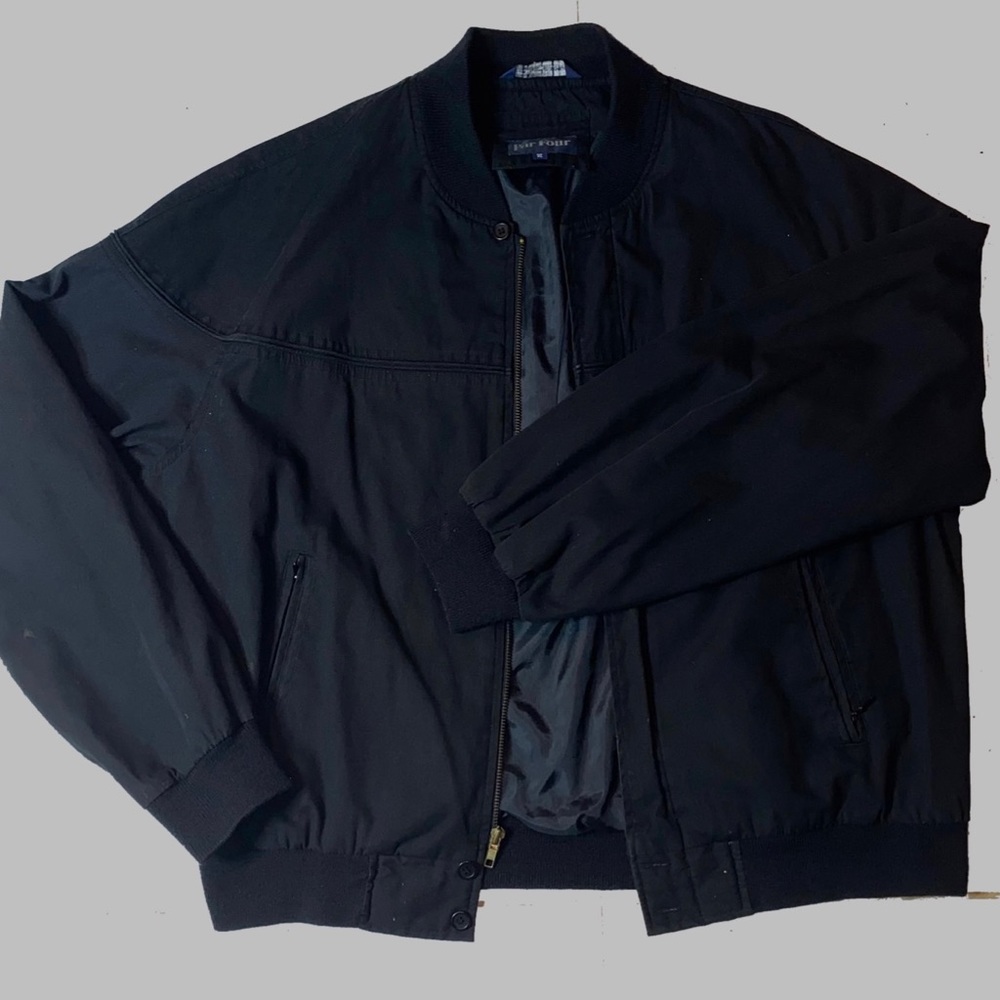Par Four Black Bomber Golf Jacket